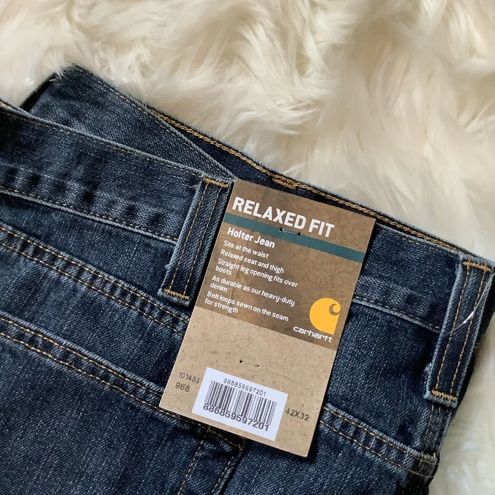 New Mens Carhartt Workwear‎ Holter Jeans 42 X 32 Relaxed Fit Straight Leg Denim